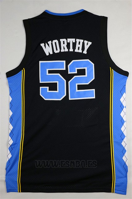 Camiseta NCAA North Carolina Tar Heels James Worthy #52 Negro